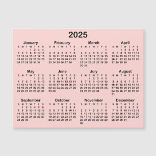 Carte Magnétique Clou rose et noir Calendrier magnétique 2025