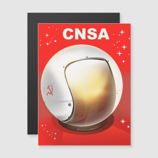 Carte Magnétique CNSA art spatial chinois. (Devant / Derrière)