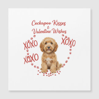 Carte Magnétique Cockapoo Baisers Vœux de la Saint-Valentin Amateur