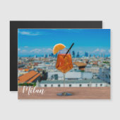 Carte Magnétique Cocktail Spritz sur une table avec vue sur Milan (Devant / Derrière)
