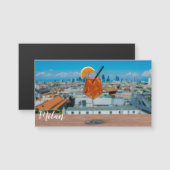 Carte Magnétique Cocktail Spritz sur une table avec vue sur Milan (Devant / Derrière)