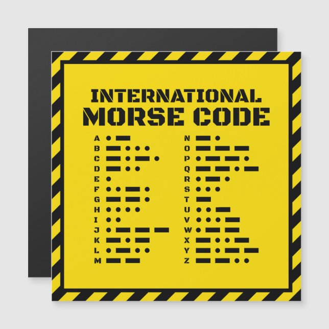 Carte Magnétique Code Morse International – Industriel Gras  (Devant / Derrière)