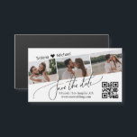 Carte Magnétique code qr 3 photo collage enregistrer la date chic a<br><div class="desc">élégant code qr trois photos collage enregistrer la date chic aimant</div>