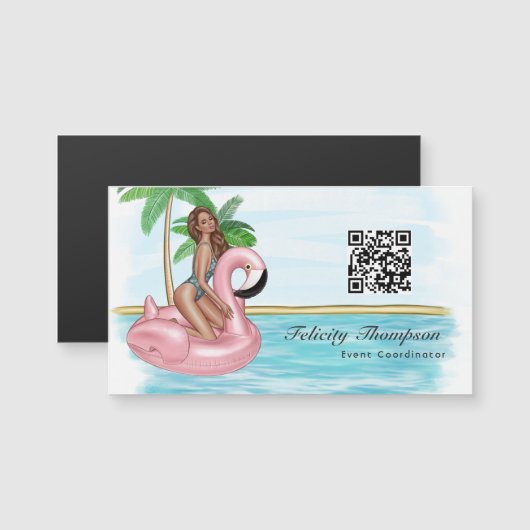Carte Magnétique Code QR de coordinateur d'événement (Devant / Derrière)