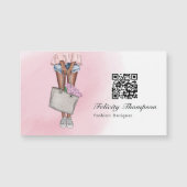Carte Magnétique Code QR de créateur de mode rose (Devant)