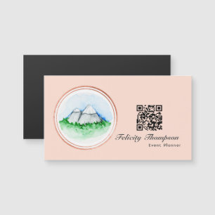Carte Magnétique Code QR de planificateur d'événement Rose Gold et