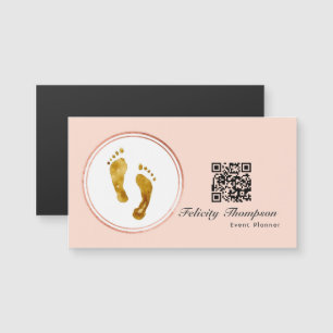 Carte Magnétique Code QR de planificateur d'événement Rose Gold et