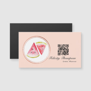 Carte Magnétique Code QR de planificateur d'événement Rose Gold et