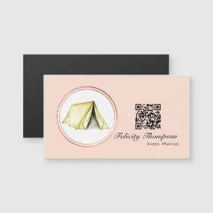 Carte Magnétique Code QR de planificateur d'événement Rose Gold et