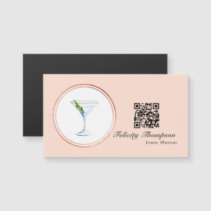 Carte Magnétique Code QR de planificateur d'événement Rose Gold et