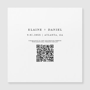 Carte Magnétique Code QR de script minimaliste pour aimant de sauve