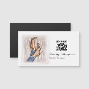 Carte Magnétique Code QR du concepteur de mode rose