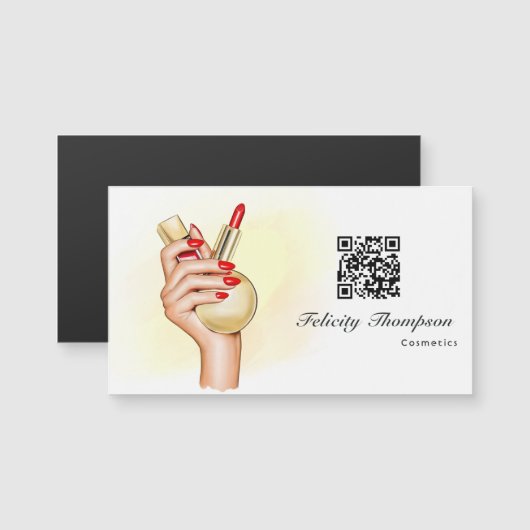 Carte Magnétique Code QR du salon de beauté (Devant / Derrière)