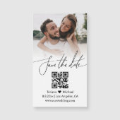 Carte Magnétique code qr élégant photo couple enregistrer l'aimant  (Devant)