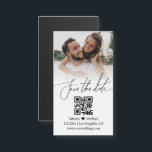 Carte Magnétique code qr élégant photo couple enregistrer l'aimant<br><div class="desc">élégant code qr couple photo enregistrer la date aimant</div>