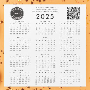 Carte Magnétique Code QR Entreprise Logo Calendrier 2025