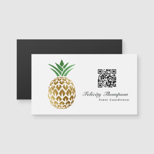 Carte Magnétique Code QR Faux Gold Foil (Devant / Derrière)