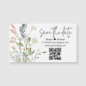 Carte Magnétique code qr floral minimal enregistrer l'aimant de dat (Devant)