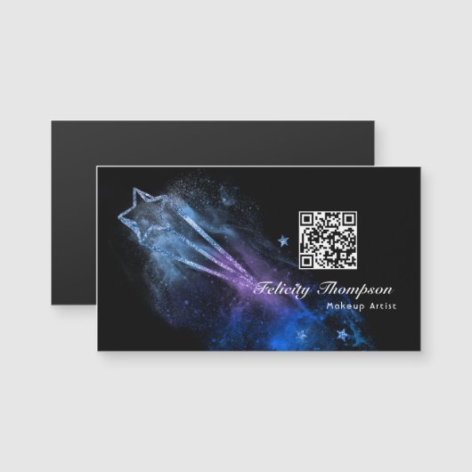 Carte Magnétique Code QR Galaxie (Devant / Derrière)