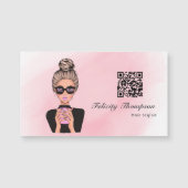 Carte Magnétique Code QR Girl Boss (Devant)
