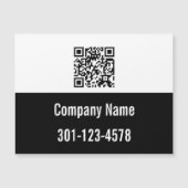 Carte Magnétique Code QR Noir et blanc Nom commercial Téléphone Mag (Devant)