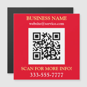 Carte Magnétique Code QR, Nom de l'entreprise Promo, Jaune Blanc Ro