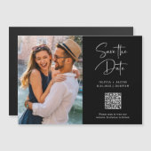 Carte Magnétique Code QR | Photo simple et moderne Enregistrer la d (Devant / Derrière)