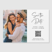 Carte Magnétique Code QR | Photo simple et moderne Enregistrer la d (Devant)