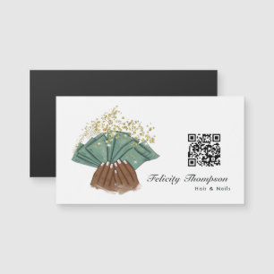 Carte Magnétique Code QR pour cheveux et ongles afro-américains