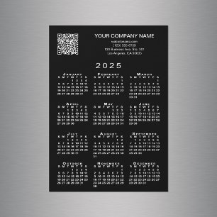 Carte Magnétique Code QR professionnel personnalisé 2025 Calendrier