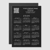Carte Magnétique Code QR professionnel personnalisé 2026 Calendrier (Devant / Derrière)