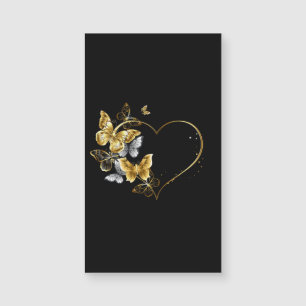 Carte Magnétique Coeur aux papillons d'or