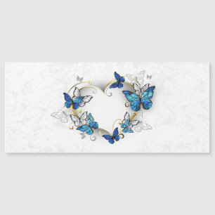 Carte Magnétique Coeur bijoux avec papillons Morpho
