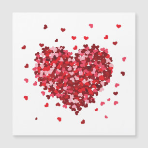 Carte Magnétique Cœur floral de la Saint-Valentin d'amour