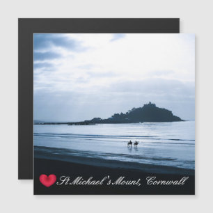 Carte Magnétique Coeur personnalisé St Michaels Mont Cornwall + Che