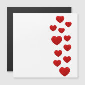 Carte Magnétique coeur rouge valentin (Devant / Derrière)