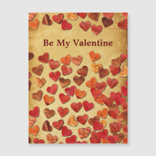 Carte Magnétique Coeurs feuilles d'automne - Saint-Valentin