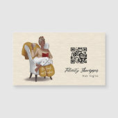 Carte Magnétique Coiffure de mode de la reine noire QR Code (Devant)