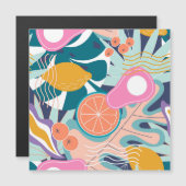 Carte Magnétique Collage de jungle exotique et moderne. (Devant / Derrière)