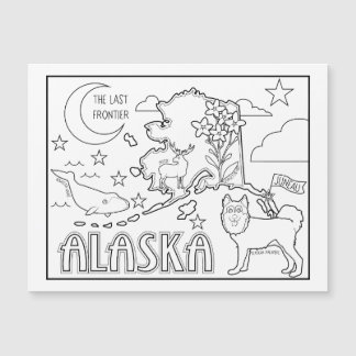 Carte Magnétique collage de l'état de l'alaska