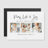 Carte Magnétique Collage de photos de Noël Joyeux Noël Paix Amour & (Devant / Derrière)