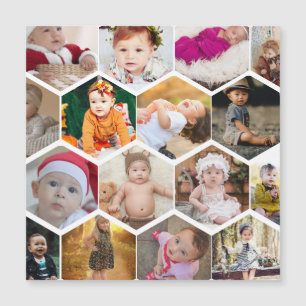 Carte Magnétique Collage de photos en hexagone