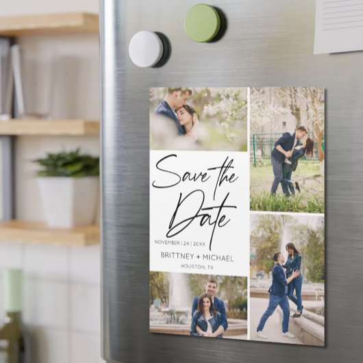 Carte Magnétique Collage Lettré À La Main Enregistrer La Date