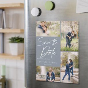 Carte Magnétique Collage Lettré À La Main Enregistrer La Date Dusty