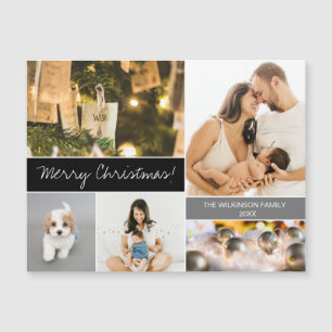 Carte Magnétique Collage photo de famille Joyeux Noël moderne