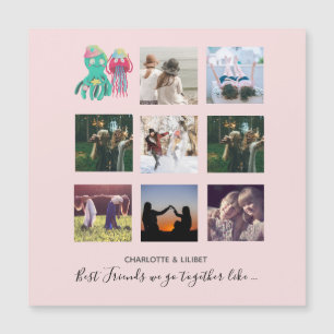 Carte Magnétique Collage photo de meilleures amies Méduse Pieuvre C