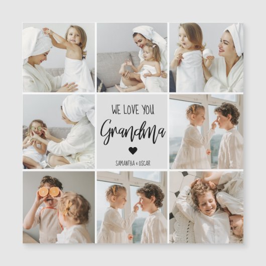 Carte Magnétique Collage Photo Grey We Love You Grand-mère Best Gif (Devant)