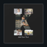 Carte Magnétique Collage photo Lettre K Noir et Blanc<br><div class="desc">Ce collage photo de monogramme est un design personnalisé qui combine un monogramme audacieux (initiales ou lettre) avec une collection de photos disposées artistiquement à l'intérieur ou autour de lui. C'est une façon élégante de mettre en valeur les souvenirs tout en ajoutant une touche unique et élégante à la décoration...</div>