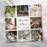 Carte Magnétique Collage photo Mariage de script personnalisé<br><div class="desc">Personnalisez avec vos huit photos mariages préférées,  nom et date spéciale pour créer un collage photo unique,  mémoire et cadeau. Un joli gardien au trésor ! Conçu par Thisisnotme©</div>
