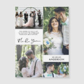 Carte Magnétique Collage photo mariage Merci (Devant)